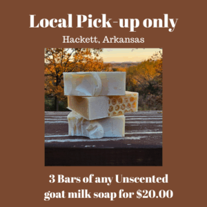 Local Pickup Special – 3 Unscented Goat Milk Soaps