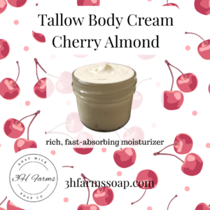 Tallow Body Cream- Cherry Almond 4 oz