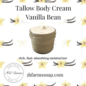 Tallow Body Cream-Vanilla Bean 4 oz