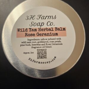 Wild Yam Herbal Balm-Rose Geranium 2oz tin